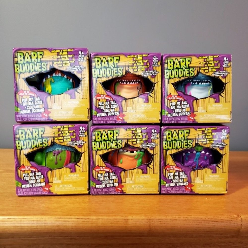 Crate Creatures Surprise Barf Buddies Figures with Slime (Set of 6)